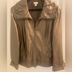 Chicos metallic bomber, jacket, size small, Chicos size 1 Excellent condition